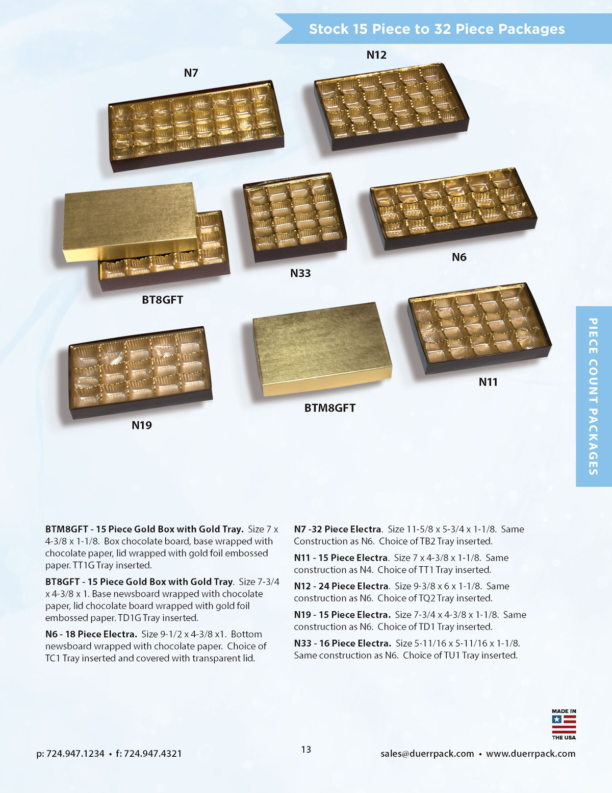 PIECE COUNT PACKAGES Stock 15 Piece to 32 Piece Packages 